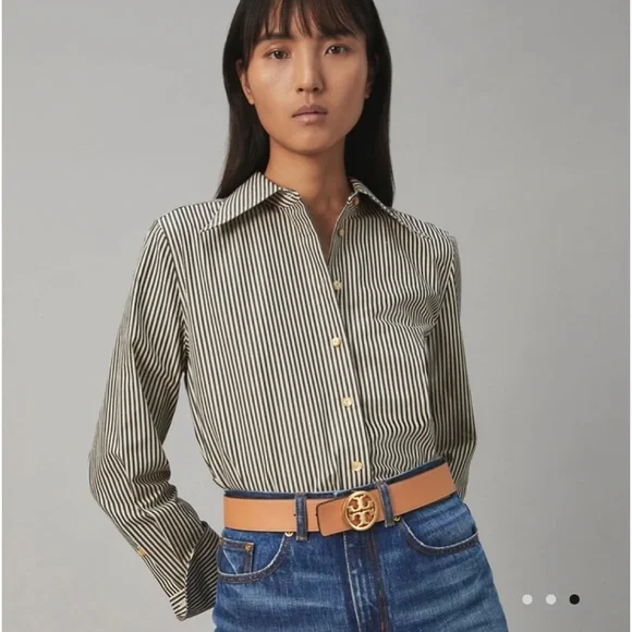 NWT XS Tory Burch 1 1/2" Reversible Logo Belt in Mango/Cardamom/G… - Picture 3 of 3